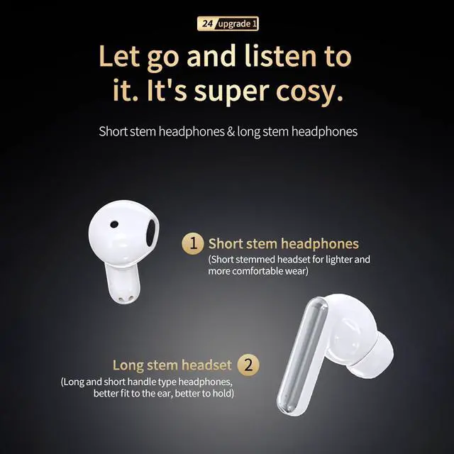 Alt view image 3 of 7 - 2 Pack Wireless Bluetooth Earbuds Ear Buds for iPhone Android, 2 Pairs of Blue Tooth 5.4 Ear Buds Wireless Earphones Small Mini Earbuds and Sports Running Working Out Waterproof Fitness Headphones