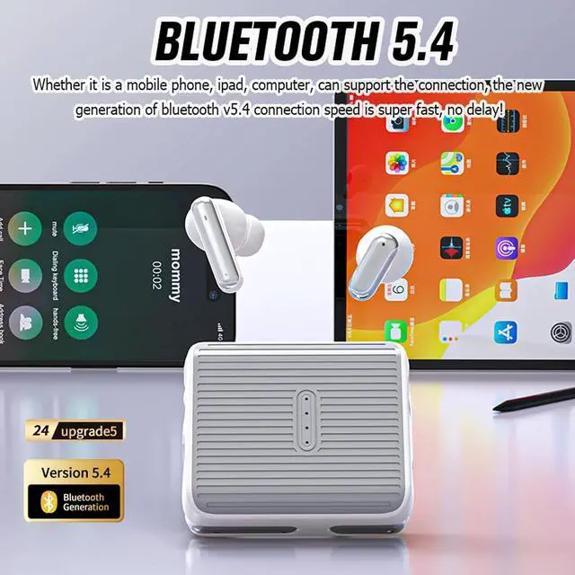 Alt view image 6 of 7 - 2 Pack Wireless Bluetooth Earbuds Ear Buds for iPhone Android, 2 Pairs of Blue Tooth 5.4 Ear Buds Wireless Earphones Small Mini Earbuds and Sports Running Working Out Waterproof Fitness Headphones