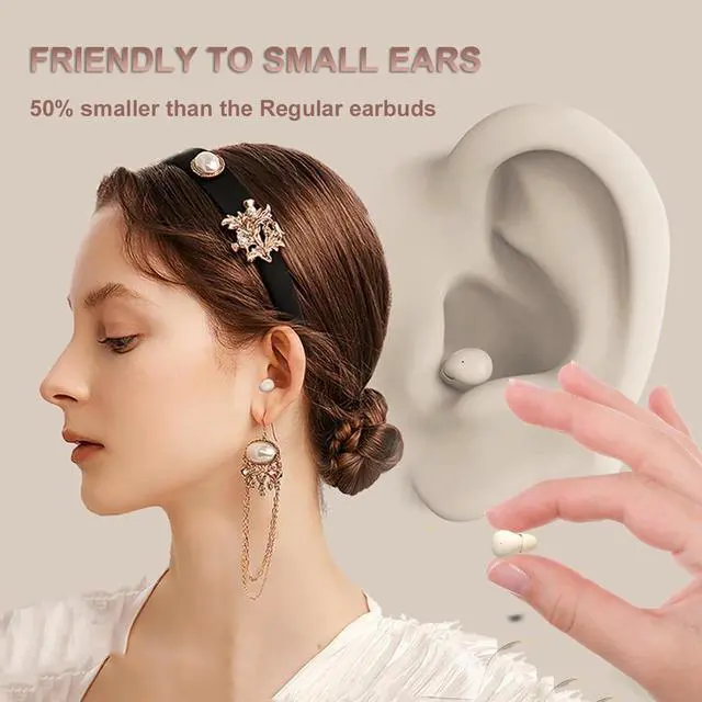 Alt view image 3 of 6 - Single Earbud Bluetooth Mini Small Invisible Earbuds Wireless Bluetooth One Ear Smallest Micro Tiny Discreet Earbuds For Small Ears Ear Canals Mini Invisible Ear Buds Discreet Headphones For Work
