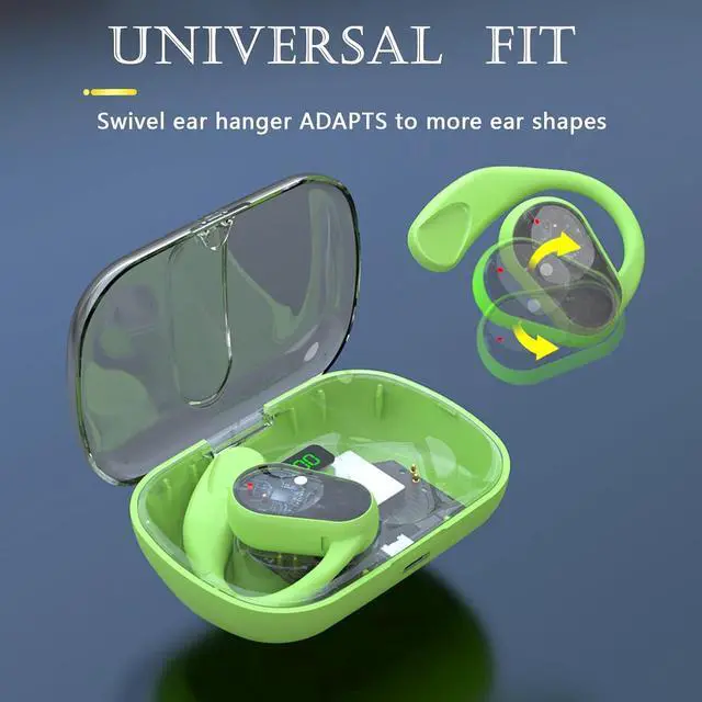 Alt view image 2 of 6 - Open Ear Earbuds Bone Conduction Earbuds with Earhooks Wireless Bluetooth Bone Conduction Headphones Headset Head Set Sports Open Ear Bone Conducting Induction Earbud Earphones for Work