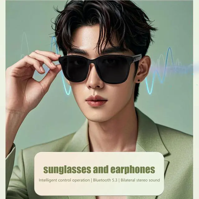 Alt view image 2 of 7 - Music Smart Glasses For Women Men Bluetooth Audio Glasses Headphones With Speakers Open Ear Headphones Bone Conduction Earbuds Bluetooth Eyeglasses Smart Glass