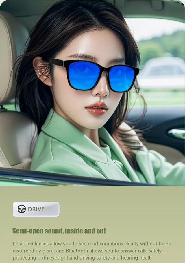 Alt view image 6 of 7 - Music Smart Glasses For Women Men Bluetooth Audio Glasses Headphones With Speakers Open Ear Headphones Bone Conduction Earbuds Bluetooth Eyeglasses Smart Glass