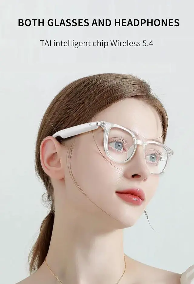 Alt view image 2 of 6 - Music Smart Glasses For Women Men Bluetooth Audio Glasses Headphones With Speakers Open Ear Headphones Bone Conduction Earbuds Bluetooth Eyeglasses Smart Glass