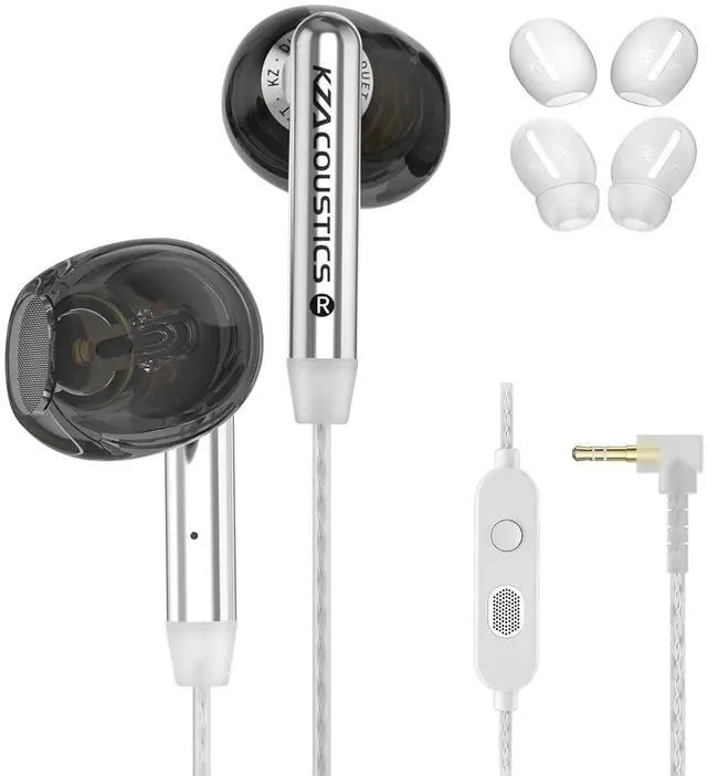 Main image of Duet Wired Earbuds with Mic, Dual Driver in Ear Earphone with 3.5mm Jack | Noise Isolating, Low Profile HiFi Headphone, Clear Full Range Audio Call and Track Control, Convenient for Travel, Black