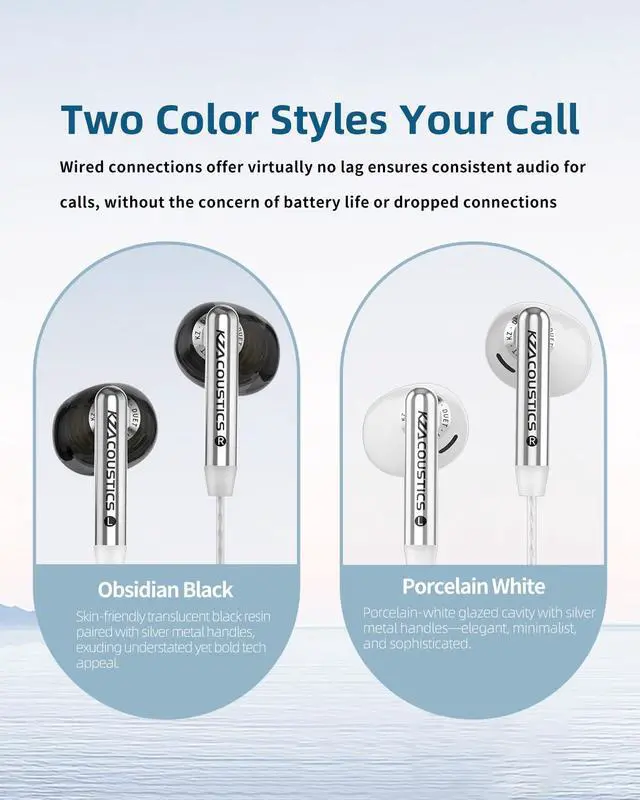 Alt view image 6 of 7 - Duet Wired Earbuds with Mic, Dual Driver in Ear Earphone with 3.5mm Jack | Noise Isolating Fit, In Line Microphone Call and Track Control, Convenient for Travel, White