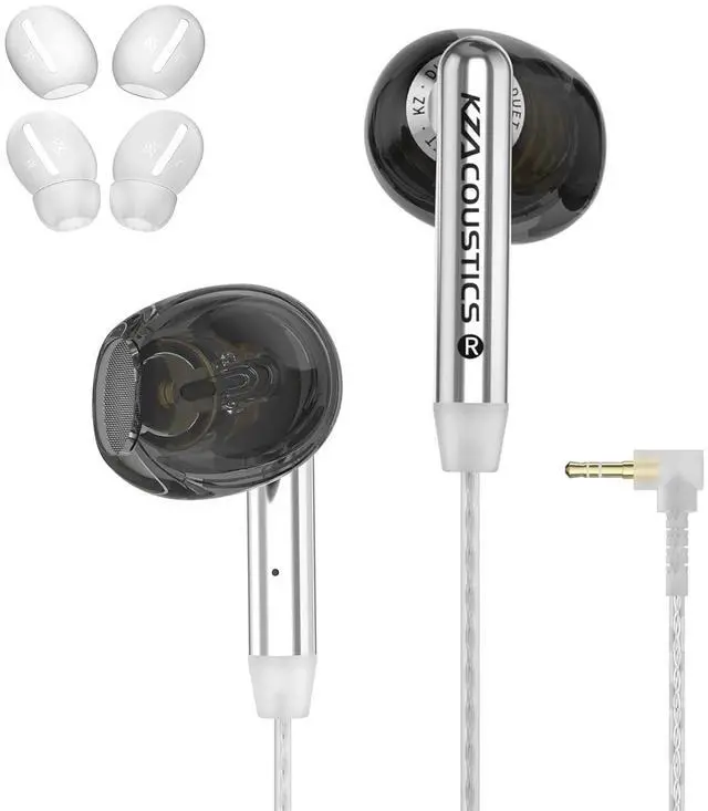 Main image of Duet HiFi Wired Earbuds, Dual Driver in Ear Earphone with 3.5mm Jack | Noise Isolating Fit, HD Stereo Earphone Convenient for Travel (Black, Nomic)