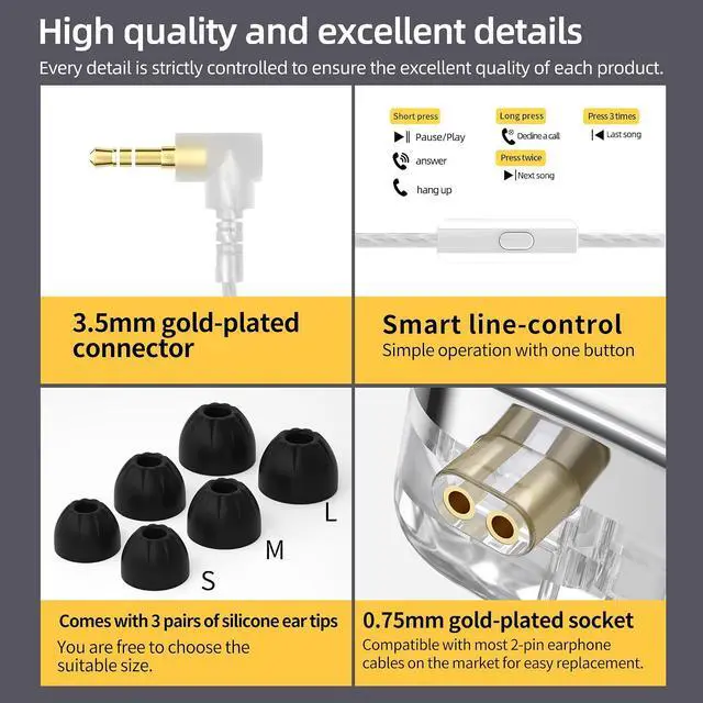 Alt view image 7 of 7 - AS24 in Ear Monitor Headphone, 12BA Driver IEM with Tunable | Great Sound Separation. High Sound Quality. Powerful Bass and Detailed Treble Sound Balance for Audio Engineer, Musician