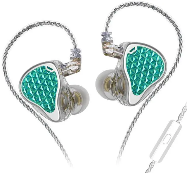 Main image of ZAS Pro in Ear Monitor Headphones, 7BA+1DD Hybrid HiFi IEM | Clear Sound Deep Bass Noise Isolation IEM, Comfort Secure Fit, Detachable Cable for Musicians Audiophiles (White, Mic)