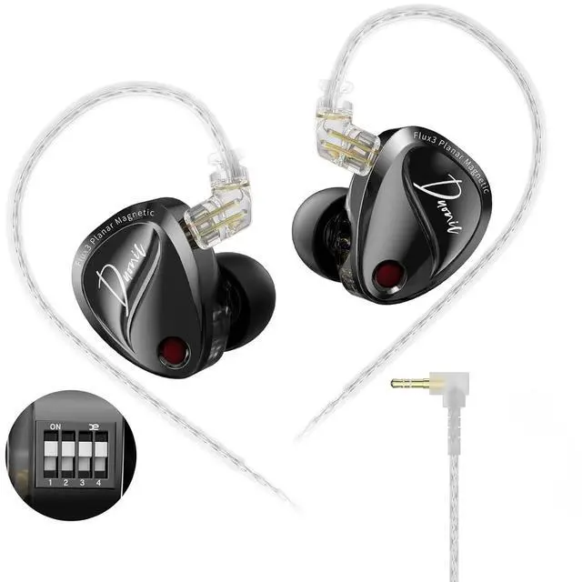 Main image of Duonic in Ear Monitor, Planar Magnetic + Dynamic Dual Driver IEM | Switch for Tuning, N52 Triple Magnets Planar Drive, HiFi Deep Bass Headphones Comfort fit Noise Isolating IEM for Musician