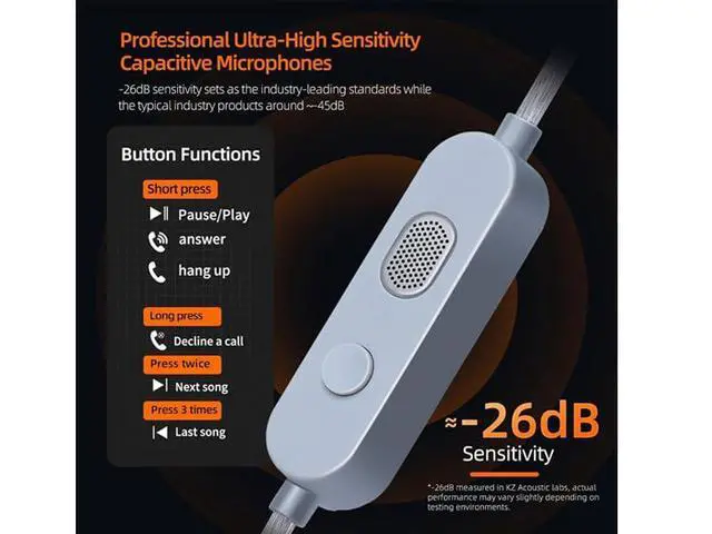 Alt view image 6 of 7 - Duonic in Ear Monitor, Planar Magnetic + Dynamic Dual Driver IEM | Switch for Tuning, N52 Triple Magnets Planar Drive, HiFi Deep Bass Headphones Comfort fit Noise Isolating IEM for Musician