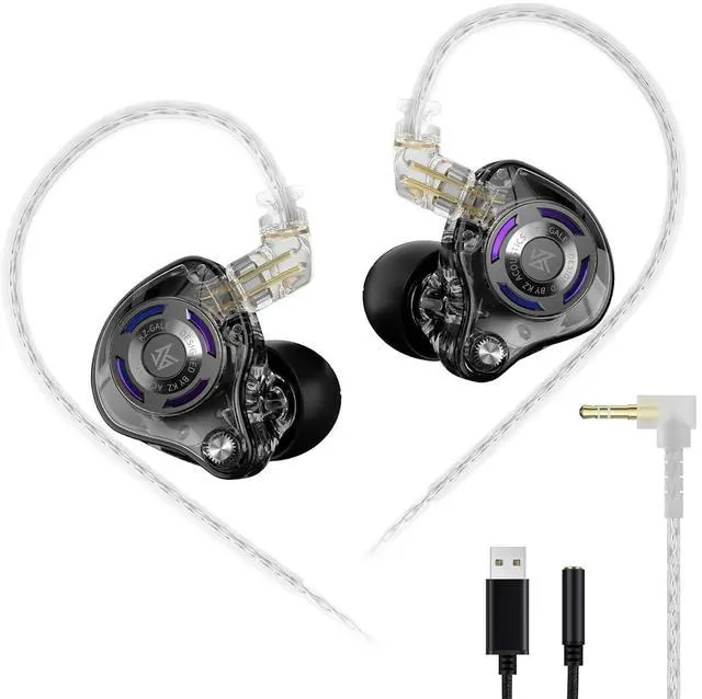 Main image of Gale Wired Earbuds, Noise Isolating Fit in Ear Monitors, Ear Hook Design Never Fall Off, Super Linear Driver IEM for Musicians, Singer, on Stage, Studio (Nomic, Black)