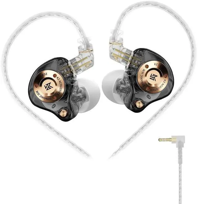 Main image of EDZ in Ear Monitor, Sound Isolating HiFi IEM, Clear in All Frequency | Stereo Sound Single Dynamic Driver Secure Fit Durability Wired Earbuds for Audio Engineers, Musicians (Black, Nomic)