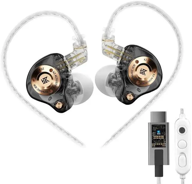 Main image of EDZ in Ear Monitor, Sound Isolating HiFi IEM, Clear Sound in All Frequency Stereo Sound Single Dynamic Driver Secure Fit Durability Wired Earbuds for Audio Engineers, Musicians (Black, DSP)