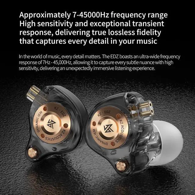 Alt view image 4 of 7 - EDZ in Ear Monitor, Sound Isolating HiFi IEM, Clear in All Frequency | Stereo Sound Single Dynamic Driver Secure Fit Durability Wired Earbuds for Audio Engineers, Musicians (Black, Nomic)