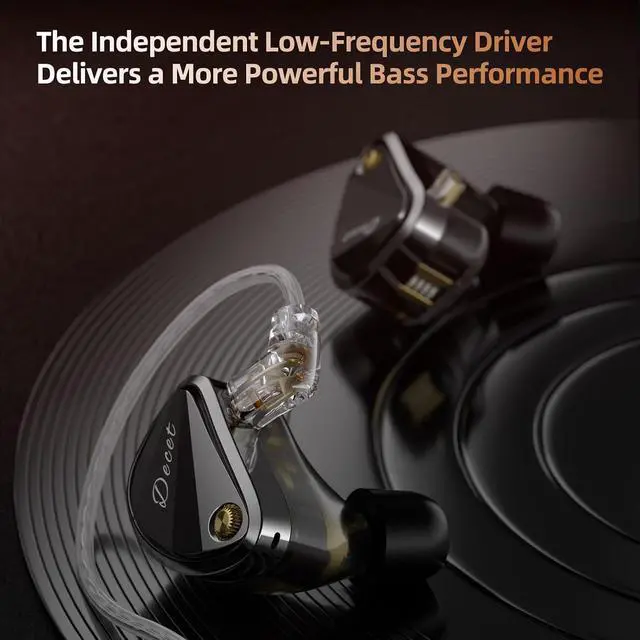 Alt view image 6 of 7 - Decet in Ear Monitors Headphones, 5 Dynamic Driver IEM with 4 Tuning Switches, Clarity in All Frequency Stereo Sound Comfortable Noise Isolating Earphones for Stage and Studio (Tuning, Nomic)