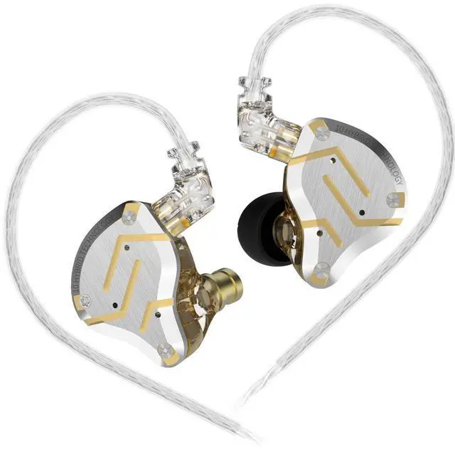 Main image of ZS10 Pro in Ear Monitor 4BA+1DD Hybrid 5 Drivers Earbuds HiFi Bass Noise Isolation Earphones, Clarity in All Frequency Stereo Sound Comfortable Headphones for Musicians (Yellow)