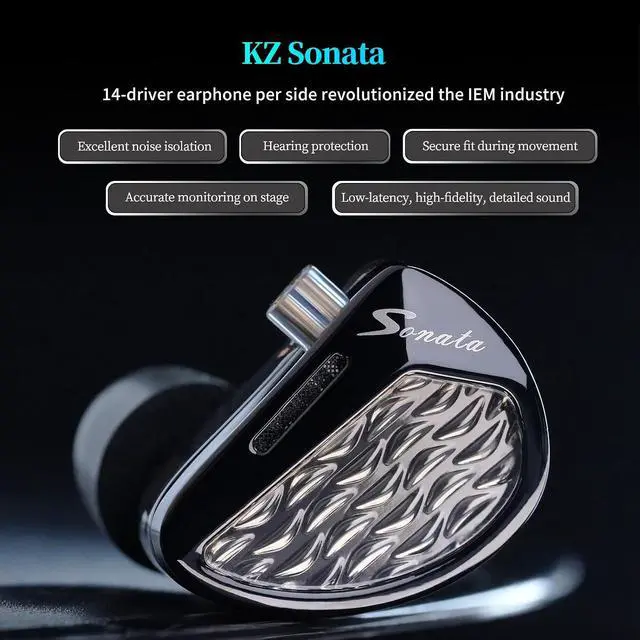 Alt view image 2 of 7 - Sonata 14BA IEM in Ear Monitor Flagship Headphone | Good Imaging & Soundstage, Open Soundstage, High Transparency, Powerful Bass and Detailed Treble Reproduction