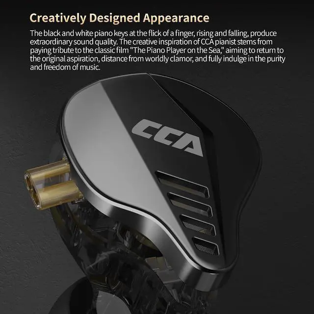 Alt view image 7 of 7 - CCA Pianist in Ear Monitor 2BA+1DD Hybrid Triple Drivers Earbuds HiFi Bass Noise Isolation Earphones, Clarity Stereo Sound Comfortable Headphones for Audio Engineers, Musicians(with Mic)