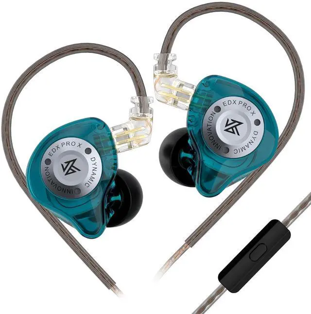 Main image of EDX Pro X in Ear Monitor Headphones, HiFi Stereo IEM, Dynamic Driver Earphones with Detachable Cable, Deep Bass Noise Isolating Earbuds for Singers Musicians Drummers Audiophile (MIC, Cyan)