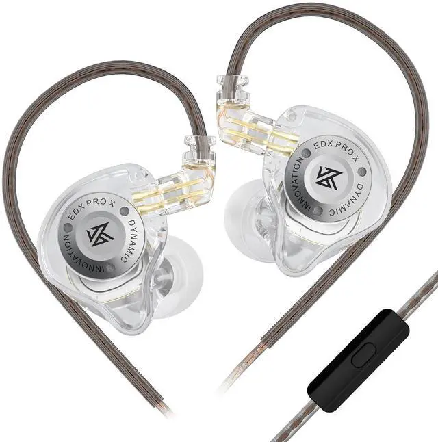 Main image of EDX Pro X in Ear Monitor Headphones, HiFi Stereo IEM, Dynamic Driver Earphones with Detachable Cable, Deep Bass Noise Isolating Earbuds for Singers Musicians Drummers Audiophile (MIC, White)