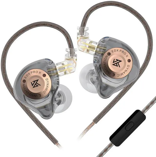 Main image of EDX Pro X in Ear Monitor Headphones, HiFi Stereo IEM, Dynamic Driver Earphones with Detachable Cable, Deep Bass Noise Isolating Earbuds for Singers Musicians Drummers Audiophile (MIC, Grey)