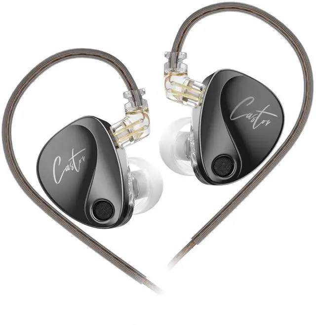 Main image of Castor in Ear Monitor Dual Dynamic Drivers Headphones with 4 Tuning Switches HiFi Noise Cancelling Earphones, Clarity in All Frequency Stereo Sound Earbuds for Audio Engineers, Musicians(Black)