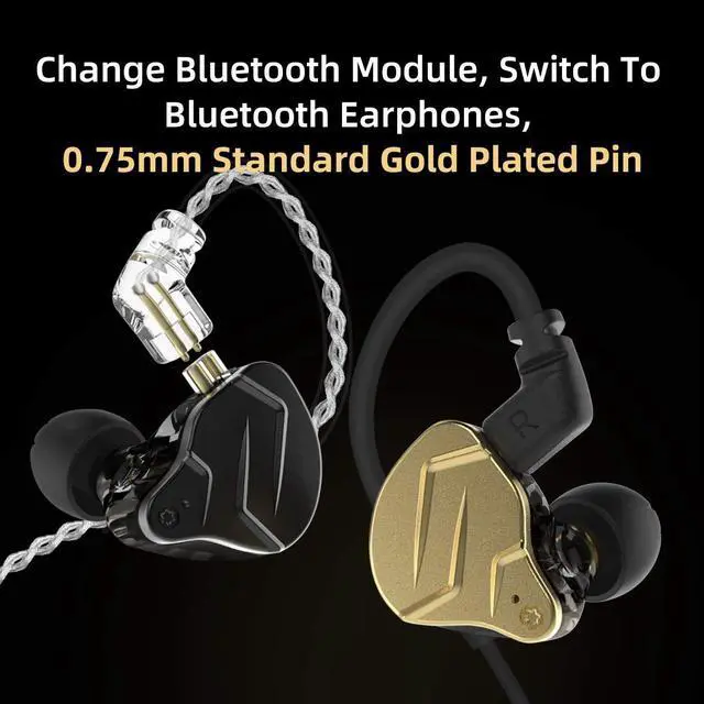 Alt view image 3 of 7 - ZSN Pro X Metal Earphones 1BA+1DD Hybrid Technology HiFi Bass Earbuds in Ear Monitor Headphones Sport Noise Cancelling Headset(with mic,Black)