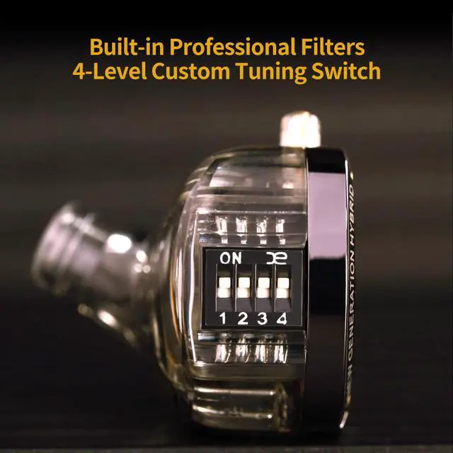 Alt view image 4 of 7 - ZS10 Pro 2 in Ear Monitor, 4BA+1DD Hybrid Drivers with 4 Tuning Switches, HiFi Bass Noise Isolation IEM, Clarity in All Frequency Stereo Sound Comfortable Earphones for Audio Engineers (Nomic)