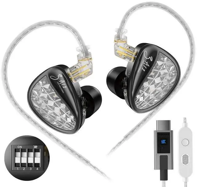 Main image of ZA12 in Ear Monitor Headphones, 2DD+4BA Hybrid Drivers Sound Isolating IEM with 4 Level Tuning for Musicians, Engineers, DJs, Audiophile and Singers (DSP, Tuning)