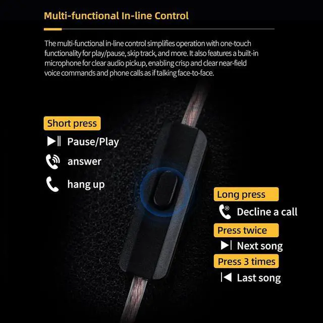 Alt view image 3 of 7 - ZVX Pro in Ear Monitor Headphones, Inner Magnetic Dynamic Driver HiFi Bass Earphones, All Frequency Balance Stereo Wired Earbuds for Audio Engineers Singer Musician Audiophile (Mic)