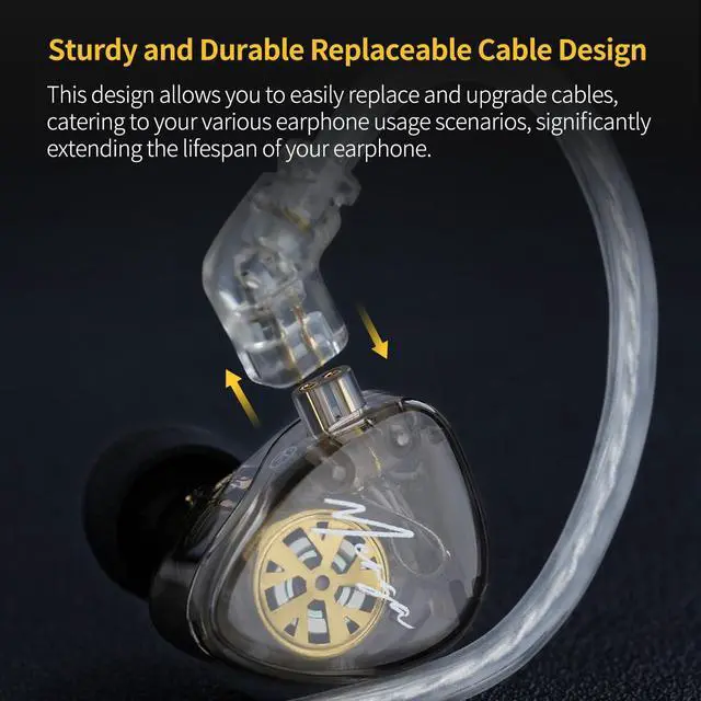 Alt view image 7 of 7 - Merga in Ear Monitor Headphones, Professional Noise Isolating Dual Dynamic Driver HiFi Bass Earphones, All Frequency Balance Stereo Wired Earbuds for Audio Engineers Singer Musician (Pro, MIC)