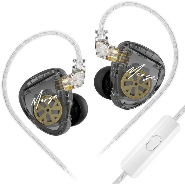 Main image of Merga in Ear Monitor Headphones, Professional Noise Isolating Dual Dynamic Driver HiFi Bass Earphones, All Frequency Balance Stereo Wired Earbuds for Audio Engineers Singer Musician (Pro, MIC)