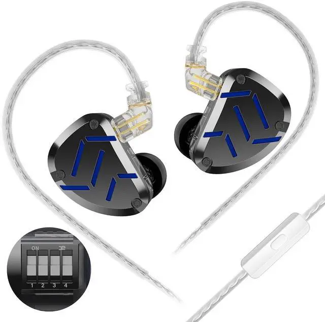 Main image of ZAT in Ear Monitor 8BA+1DD Hybrid Drivers Earbuds with 4 Tuning Switches HiFi Bass Noise Cancelling Earphones, Clarity in All Frequency Stereo Sound Headphone for Audio Engineer, Musician (MIC)