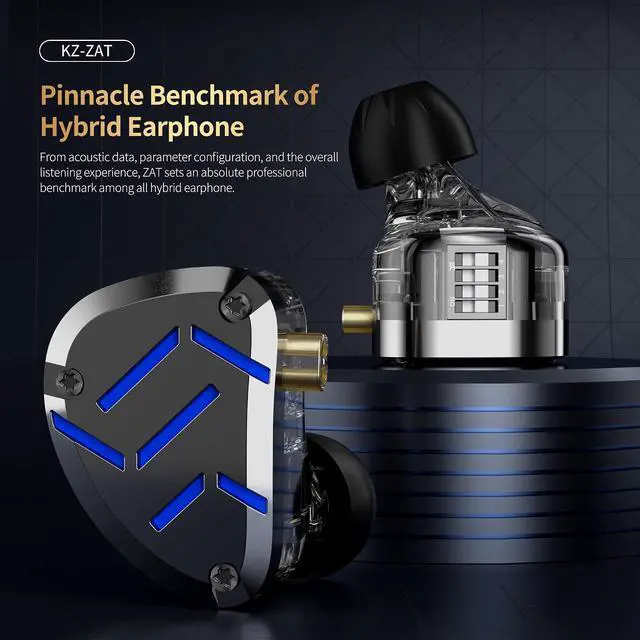 Alt view image 2 of 7 - ZAT in Ear Monitor 8BA+1DD Hybrid Drivers Earbuds with 4 Tuning Switches HiFi Bass Noise Cancelling Earphones, Clarity in All Frequency Stereo Sound Headphone for Audio Engineer, Musician (MIC)