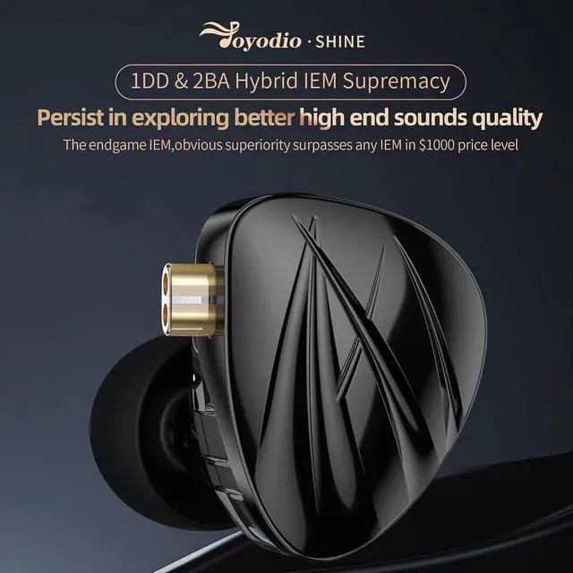 Alt view image 2 of 7 - Shine in Ear Monitor 2BA+1DD Hybrid Drivers Headphones 3D Printed Cavity HiFi Noise Isolation Earphones, Clarity in All Frequency Stereo Sound for Audio Engineers, Musicians (Nomic)