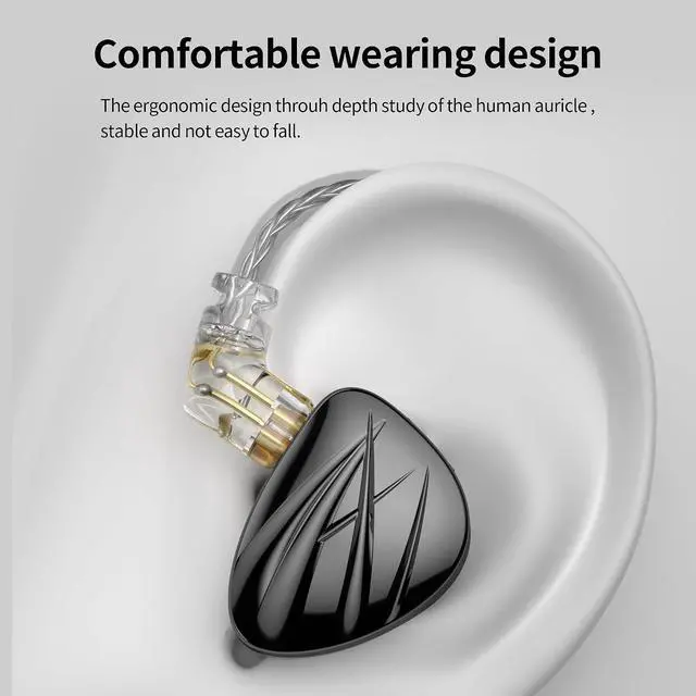 Alt view image 6 of 7 - Shine in Ear Monitor 2BA+1DD Hybrid Drivers Headphones 3D Printed Cavity HiFi Noise Isolation Earphones, Clarity in All Frequency Stereo Sound for Audio Engineers, Musicians (Nomic)