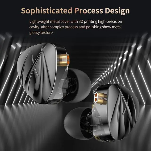 Alt view image 7 of 7 - Shine in Ear Monitor 2BA+1DD Hybrid Drivers Headphones 3D Printed Cavity HiFi Noise Isolation Earphones, Clarity in All Frequency Stereo Sound for Audio Engineers, Musicians (Nomic)