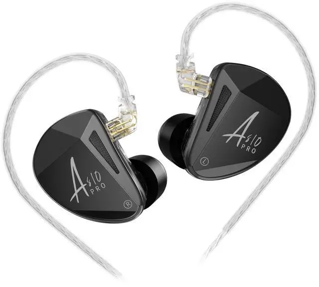 Main image of AS10 Pro in Ear Monitor Headphone, 10BA Drivers HiFi Bass Noise Isolation Earbuds, Clarity in All Frequency Stereo Sound Comfortable Earphone for Audio Engineers, Musicians (Nomic)