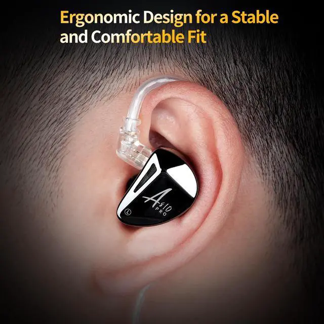 Alt view image 5 of 7 - AS10 Pro in Ear Monitor Headphone, 10BA Drivers HiFi Bass Noise Isolation Earbuds, Clarity in All Frequency Stereo Sound Comfortable Earphone for Audio Engineers, Musicians (Nomic)