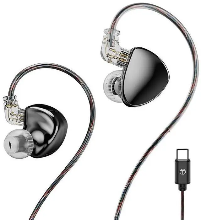 Main image of TRN MT5 Earphone Dual Dynamic Driver in Ear Monitors Headphones (Black, Type C mic)