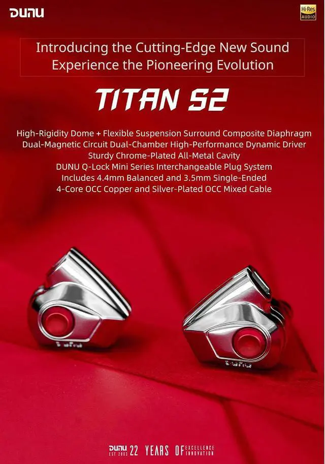 Alt view image 3 of 7 - DUNU Titan S2 Earphone High Performance Dynamic in Ear Headphone 0.78 2Pin Cable (Silver)