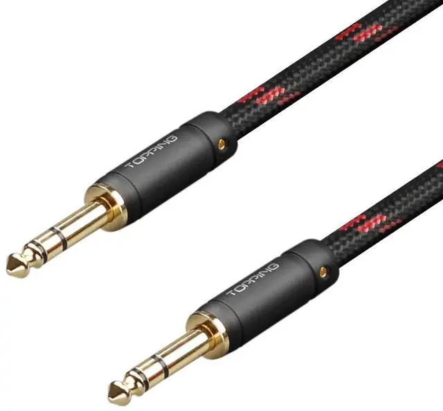 Alt view image 4 of 5 - Topping TCT1 HiFi Audio Cable TRS to TRS Large Three core 6.35mm Male to Male Balance Cable (25CM)