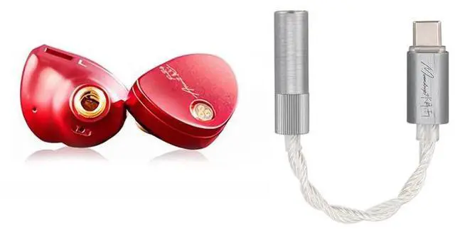 Main image of Moondrop ARIA 2 RED+Echo B in Ear Headphone with 0.78 2 Pin Cable 32Bit384kHz Portable USB Type C to Headphone