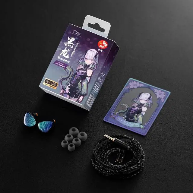 Alt view image 6 of 6 - Fanmusic Kinera Celest Wyvern Black Remaster 10mm LCP 2.0 Diaphragm Custom Dynamic Driver in Ear Earphones with MIC Cable Headphones (Blue 3.5mm no mic)