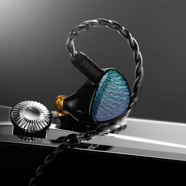 Alt view image 3 of 6 - Fanmusic Kinera Celest Wyvern Black Remaster 10mm LCP 2.0 Diaphragm Custom Dynamic Driver in Ear Earphones with MIC Cable Headphones (Blue 3.5mm no mic)