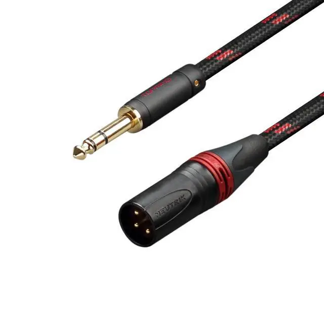 Alt view image 4 of 5 - Topping TCT2 HiFi Audio Cable TRS to XLR Large Three core 6.35 Revolution XLR Balance Cable (125CM), Silver