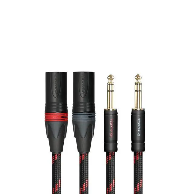 Alt view image 5 of 5 - Topping TCT2 HiFi Audio Cable TRS to XLR Large Three core 6.35 Revolution XLR Balance Cable (125CM), Silver