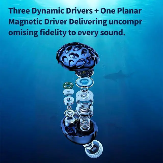 Alt view image 3 of 7 - TRN Whale Shark Earphone 10.5mm Composite Beryllium Diaphragm Driver with 0.78 2Pin Interchangeable Cable