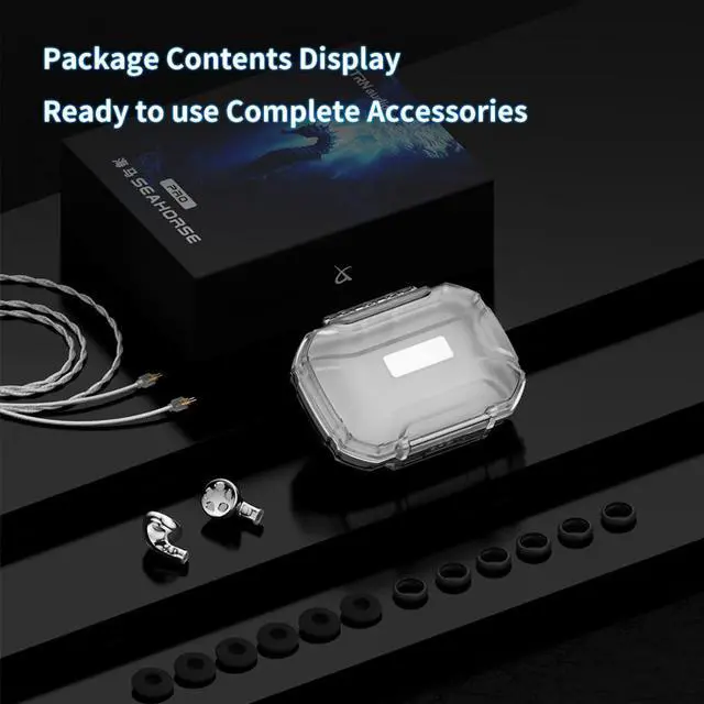Alt view image 7 of 7 - TRN Seahorse Pro Flagship Replaceable Cable Flat Head Earbuds Dynamic Earphone with 0.78 2 Pin Cable (3.5mm)