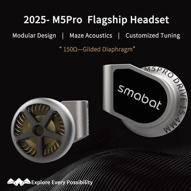 Alt view image 4 of 7 - Smabat M5 PRO Earphone 15.4mm with MMCX Detachable Cable 4.4mm Plug
